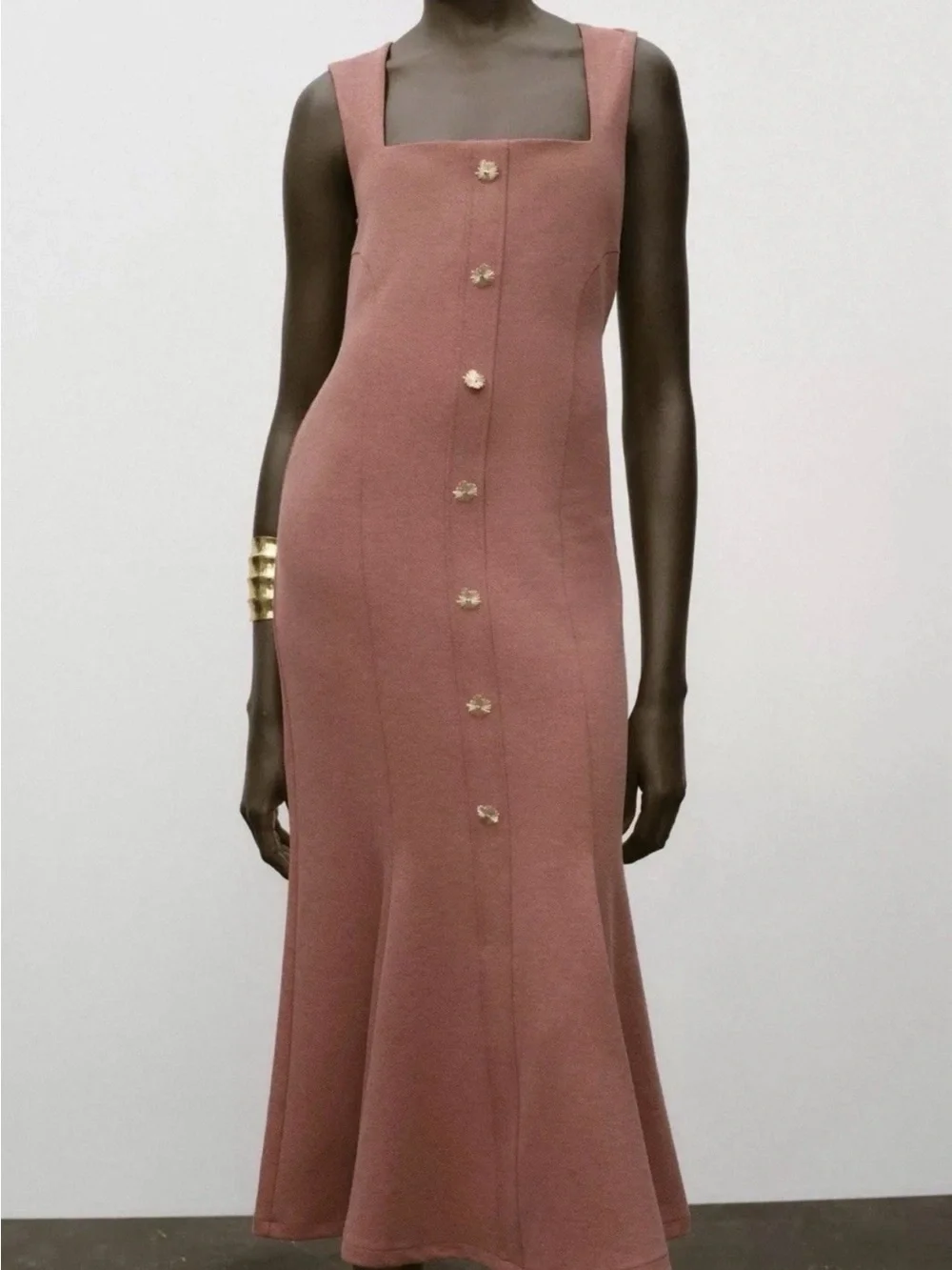 ZARA ❗️NWT PIQUE DRESS BUTTONED SIZE LARGE REF 3644/183 - Picture 1 of 5